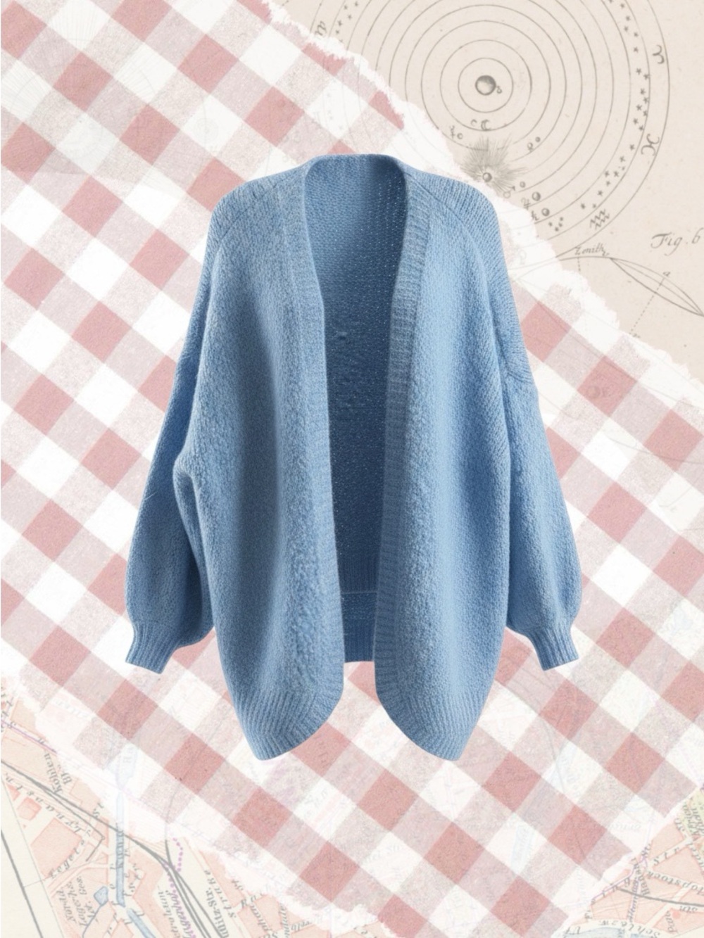 Nasty Gal Sky Blue Open-Front Cozy Cardigan